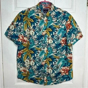 Denim & Flower  Ricky Singh Button Down Casual Hawaiian Shirt Collared Size XL